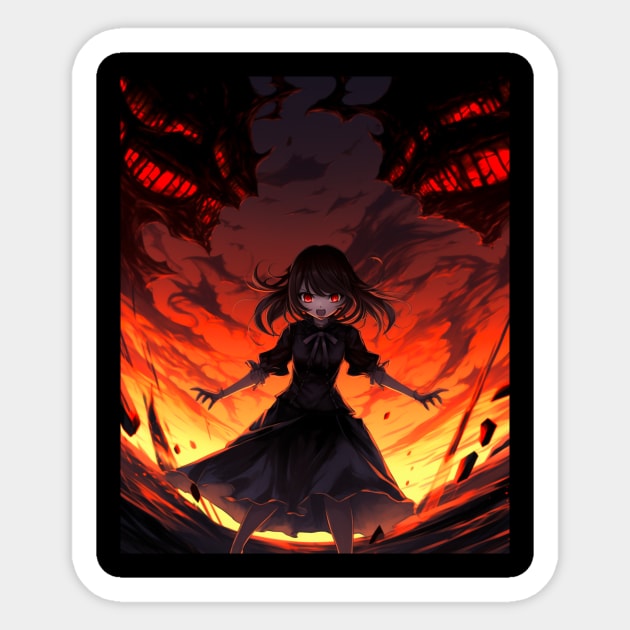 Manga Anime Demon Girl Beauty Horror Sticker by AtomicMadhouse